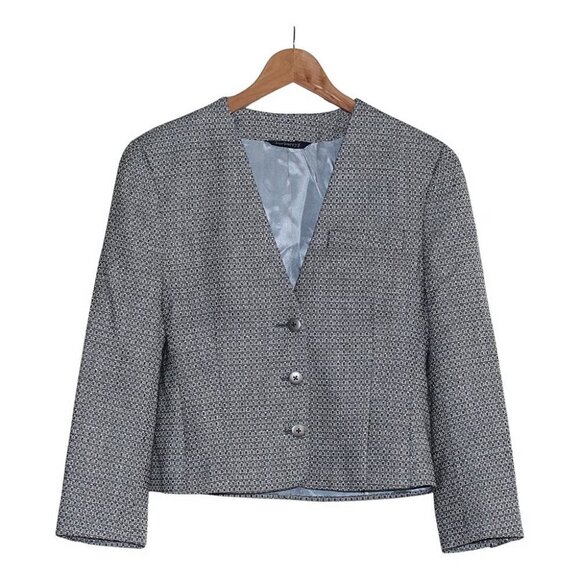 Burberry Vintage - Women's Fitted 3-Button Herringbone Blazer, Union Made USA - Picture 1 of 13